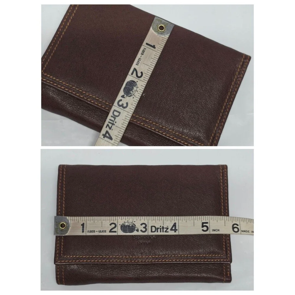 Barocco Style Genuine Soft Leather Unisex Trifold Wallet New With Imperfection